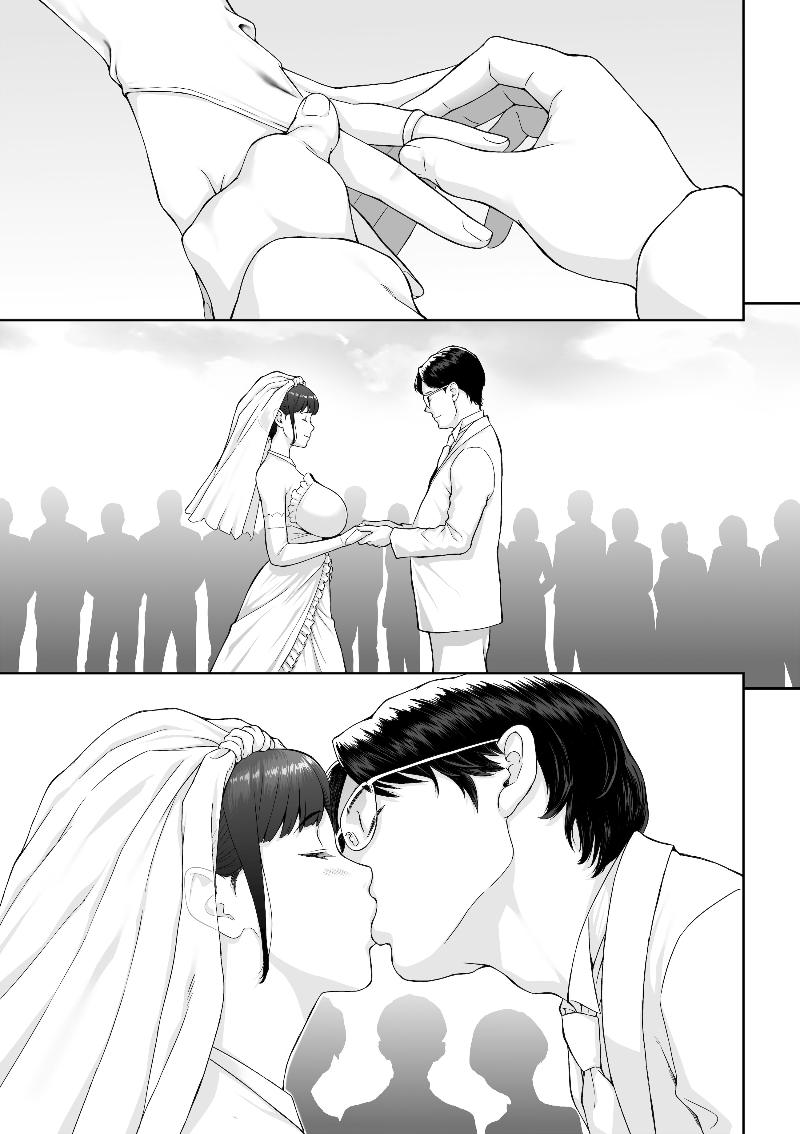 [日本漫画] [ぶた小屋 (ケミガワ)] Happy Wedding 巨根に堕とされ背徳の快感に抗えなくなった新妻の秘密 (オリジナル) 单本,熟女人妻,巨乳大奶,露出,青年,大阴茎#[54P]-1