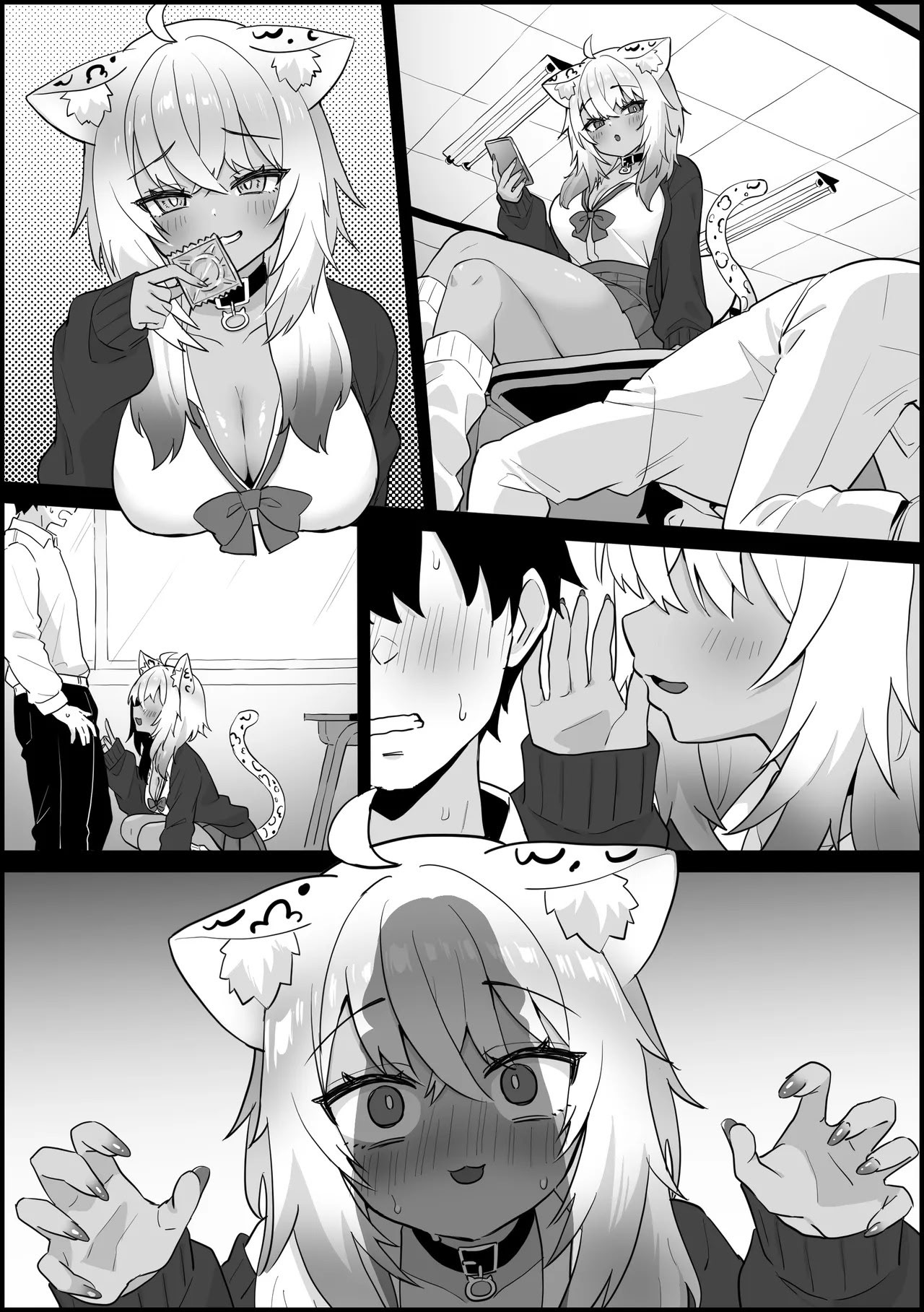 [日本漫画] [こけもも] オタク君に負けるギャルおかゆ (猫又おかゆ) [中国翻訳] 单本,巨乳大奶,兽耳,内射中出,猫女#[10P]-7