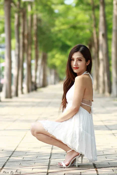 [Mzsock] NO.039 Go Go white dress high heels beautiful legs outdoor shot street photography#[106P]-6