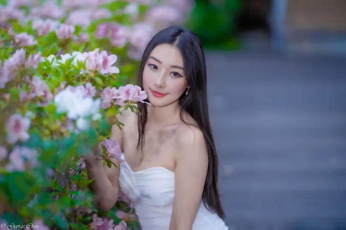 [Mzsock] NO.076 Wu Xiaokui pure white dress high heels beautiful legs outdoor shot street photography#[34P]-4