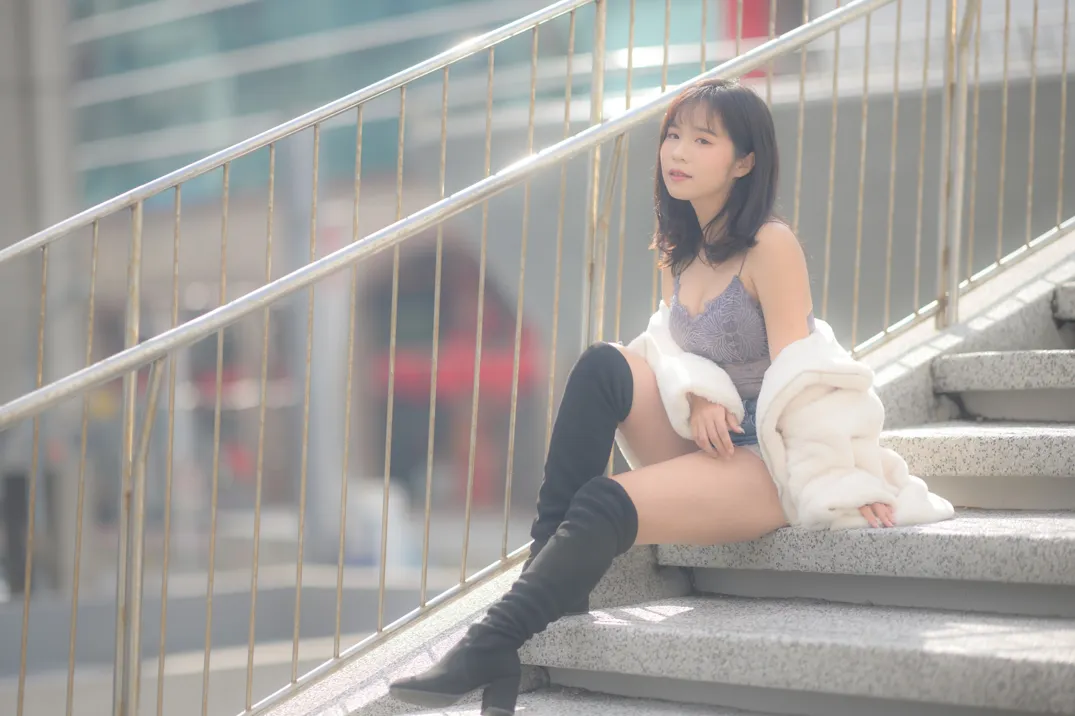 [Mzsock] NO.215 YoYo denim shorts and boots street photography#[105P]-3